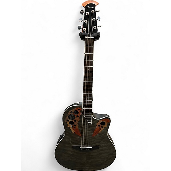 Used 2020 Ovation CE48P Trans Charcoal Acoustic Electric Guitar