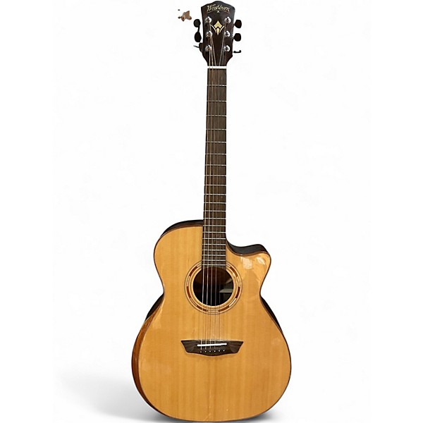 Used Washburn WCG22SCE Natural Acoustic Electric Guitar