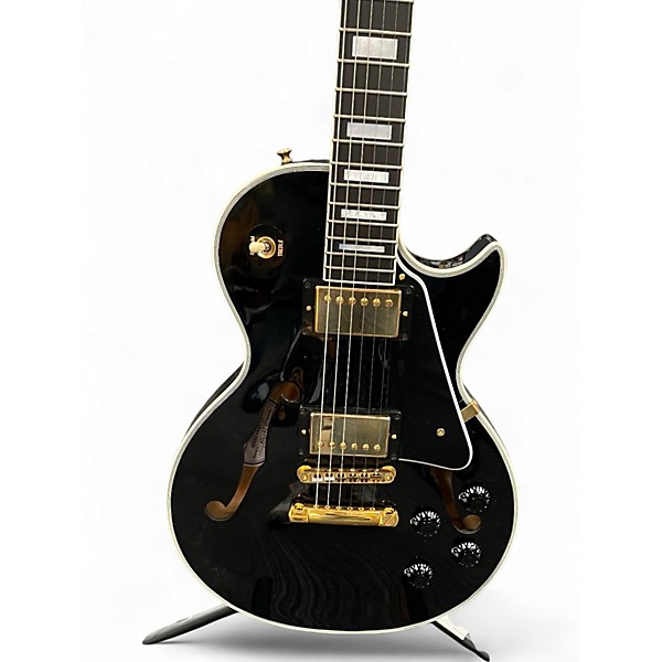 Used 2015 Gibson Les Paul Custom ES Ebony Hollow Body Electric Guitar