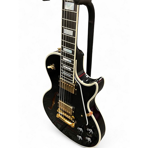 Used 2015 Gibson Les Paul Custom ES Ebony Hollow Body Electric Guitar