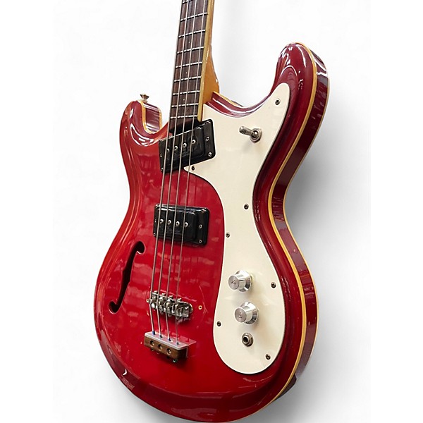 Vintage 1967 Mosrite Combo Cherry Red Electric Bass Guitar