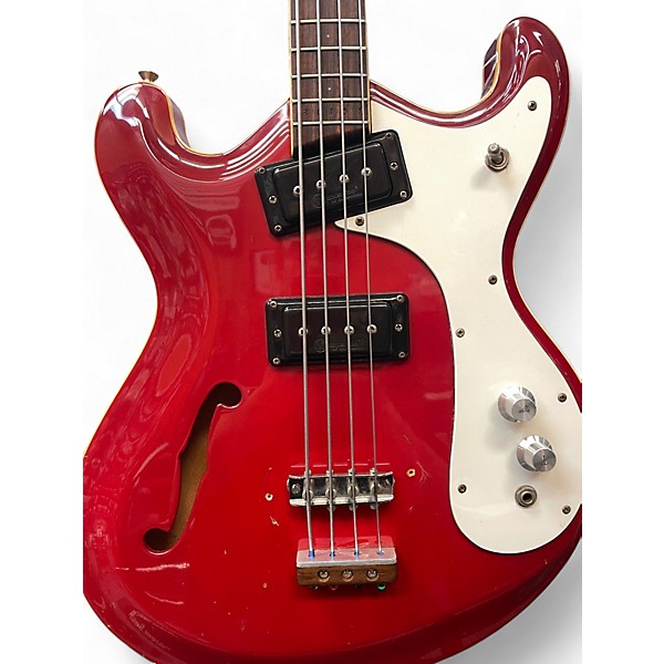 Vintage 1967 Mosrite Combo Cherry Red Electric Bass Guitar