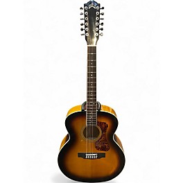 Used Guild F2512E DELUXE 2 Tone Sunburst 12 String Acoustic Electric Guitar