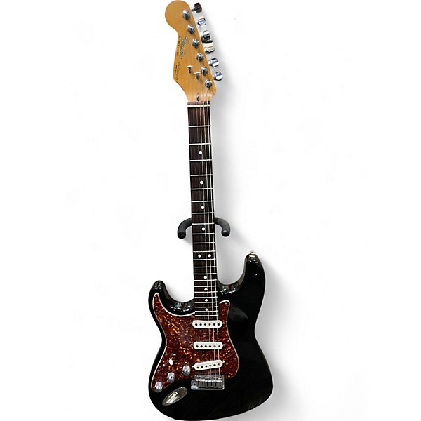 Vintage 1989 Fender Standard Stratocaster Black Solid Body Electric Guitar