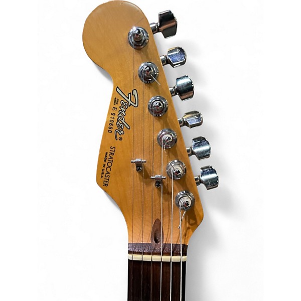 Vintage 1989 Fender Standard Stratocaster Black Solid Body Electric Guitar