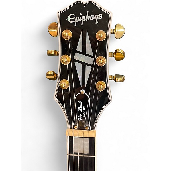 Used Epiphone Les Paul Custom Black and Gold Solid Body Electric Guitar