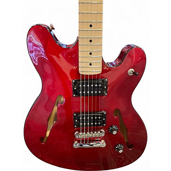 Used Squier Affinity Series Starcaster Candy Apple Red Metallic Hollow Body Electric Guitar