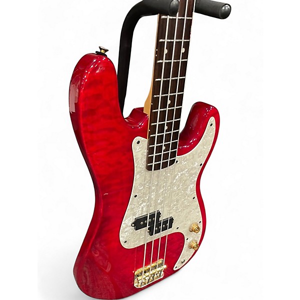 Used Jay Turser P bass Trans Red Electric Bass Guitar