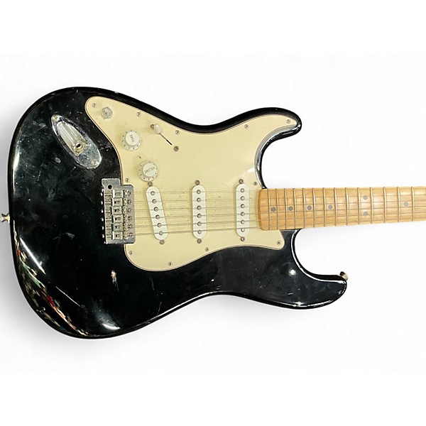 Used Fender Standard Stratocaster Left Handed Black Electric Guitar