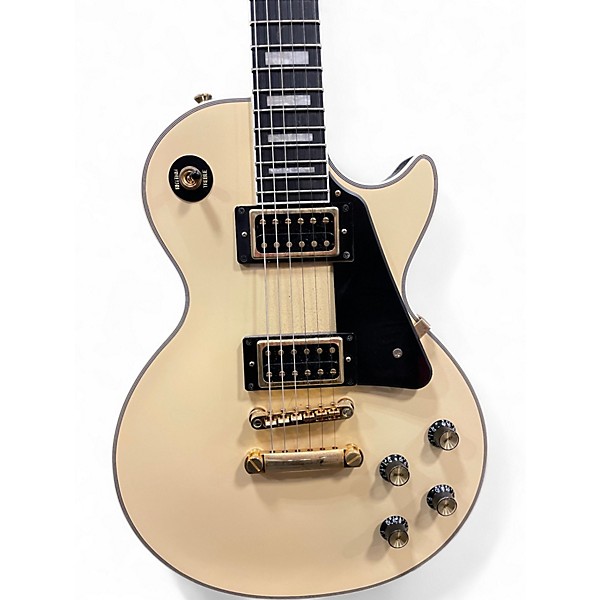 Used Epiphone Les Paul Custom Blackback Antique Ivory Solid Body Electric Guitar