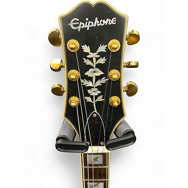 Used 2022 Epiphone Emily Wolf Sheraton Stealth Black Hollow Body Electric Guitar