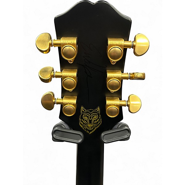Used 2022 Epiphone Emily Wolf Sheraton Stealth Black Hollow Body Electric Guitar