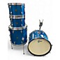 Vintage 1960s Gretsch Drums 4 Piece ROCK AND ROLL ROUND BADGE BLUE SPARKLE Drum Kit thumbnail