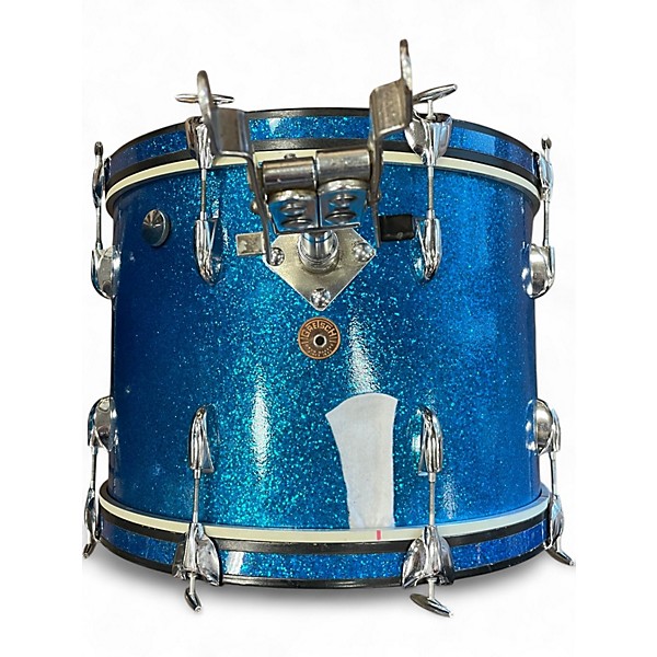 Vintage 1960s Gretsch Drums 4 Piece ROCK AND ROLL ROUND BADGE BLUE SPARKLE Drum Kit