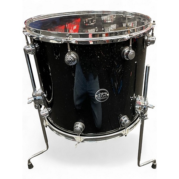 Used DW 5 Piece Performance Series black mirra Drum Kit