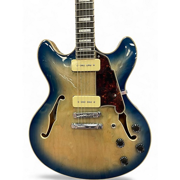 Used D'Angelico DAPDCBKBCSCB9EX Blue Burst Hollow Body Electric Guitar