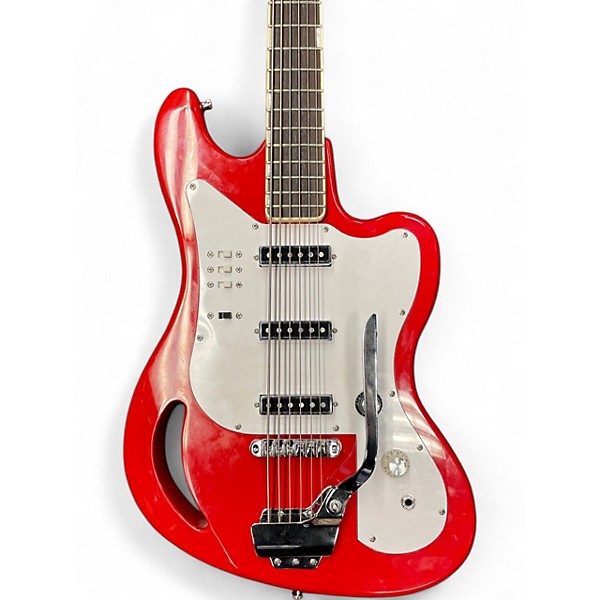 Used Eastwood TB64 Fiesta Red Electric Bass Guitar