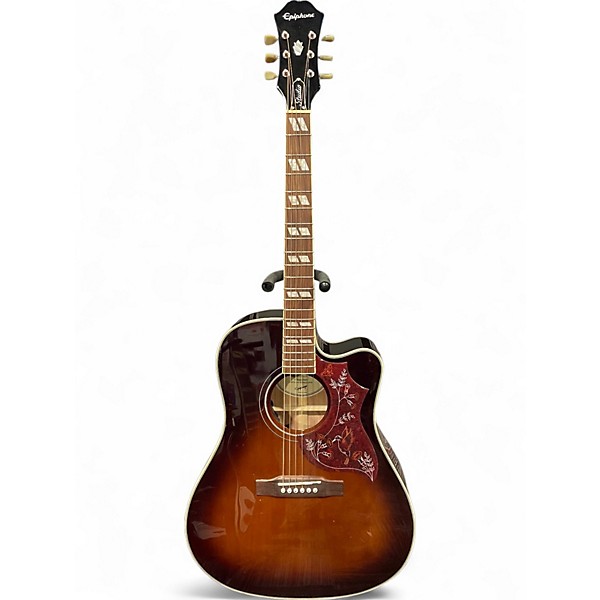 Used 2025 Epiphone Hummingbird Tobacco Sunburst Acoustic Guitar