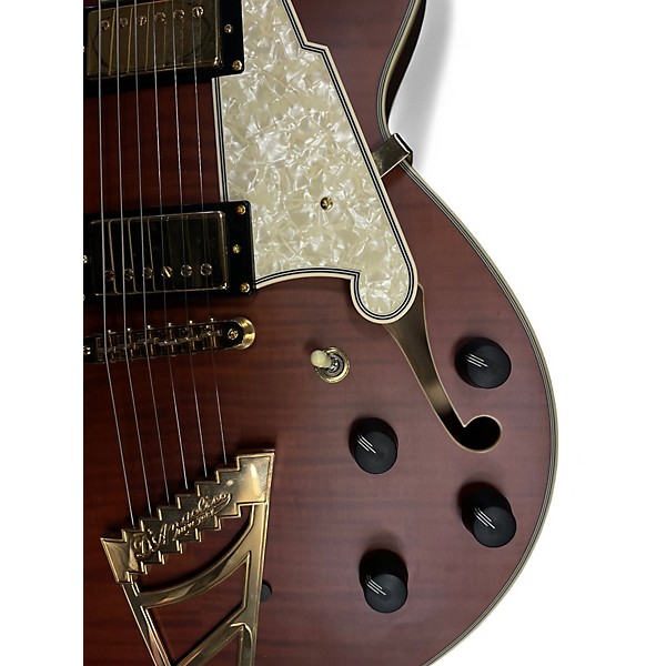 Used D'Angelico SS LIMITED SATIN BROWN BURST Hollow Body Electric Guitar