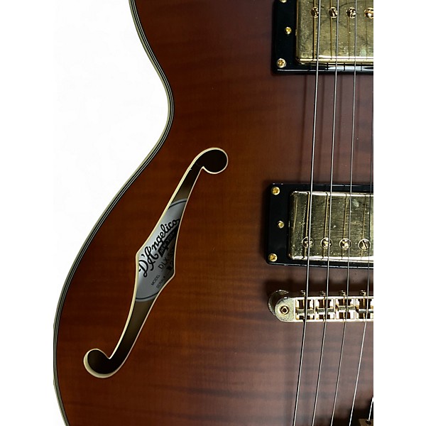 Used D'Angelico SS LIMITED SATIN BROWN BURST Hollow Body Electric Guitar