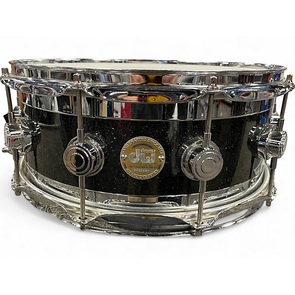 Used DW 14X6.5 Edge Snare BLACK SPARKLE Drum BLACK SPARKLE