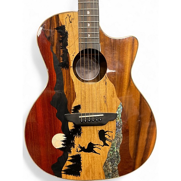 Used Luna VISTA DEER TROPICAL  SUNSET VISTA  Acoustic Electric Guitar