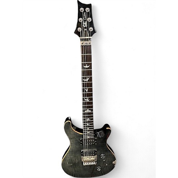 Used PRS SE Custom 24 FR Trans Black Solid Body Electric Guitar