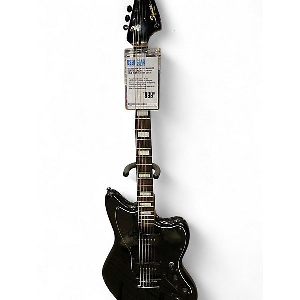 Used Squier Vintage Modified Baritone Jazzmaster Black Solid Body Electric Guitar