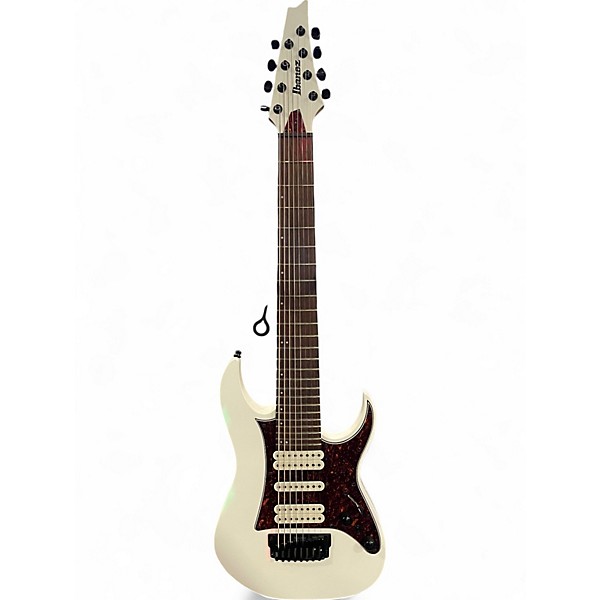 Used Ibanez TAM10 Tosin Abasi Signature 8 String white Solid Body Electric Guitar