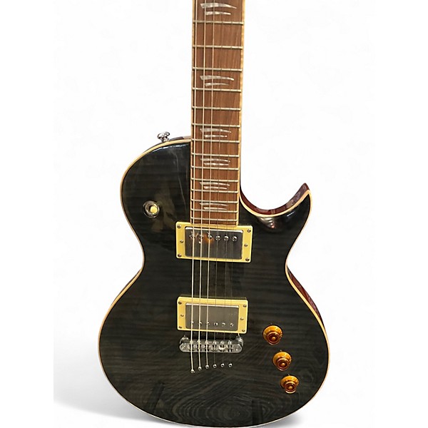Used Mitchell MS450 Trans Black Solid Body Electric Guitar