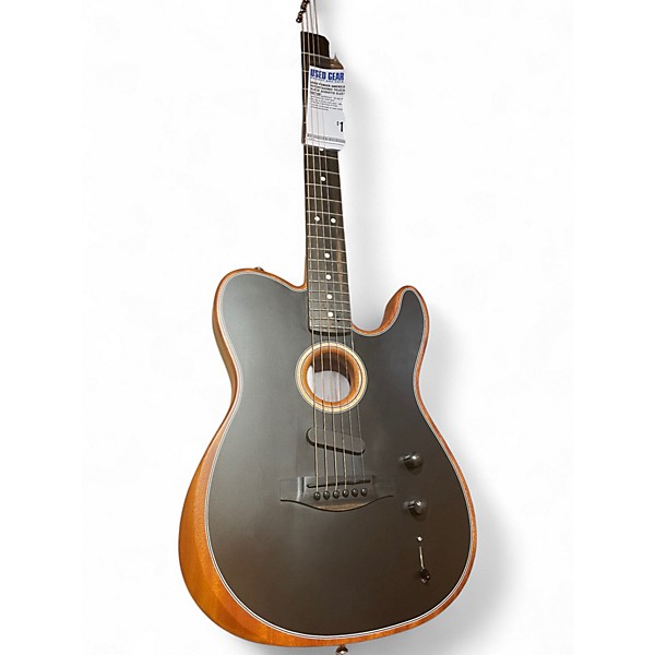 Used Fender American Acoustasonic Telecaster Black Acoustic Electric Guitar