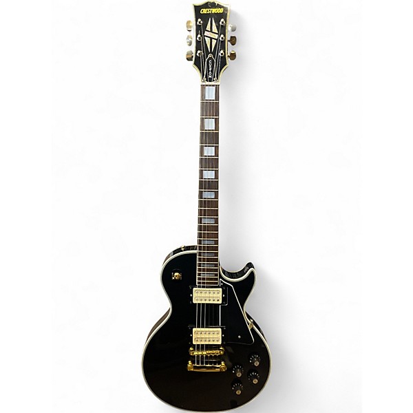 Used Crestwood Single Cut Black Solid Body Electric Guitar