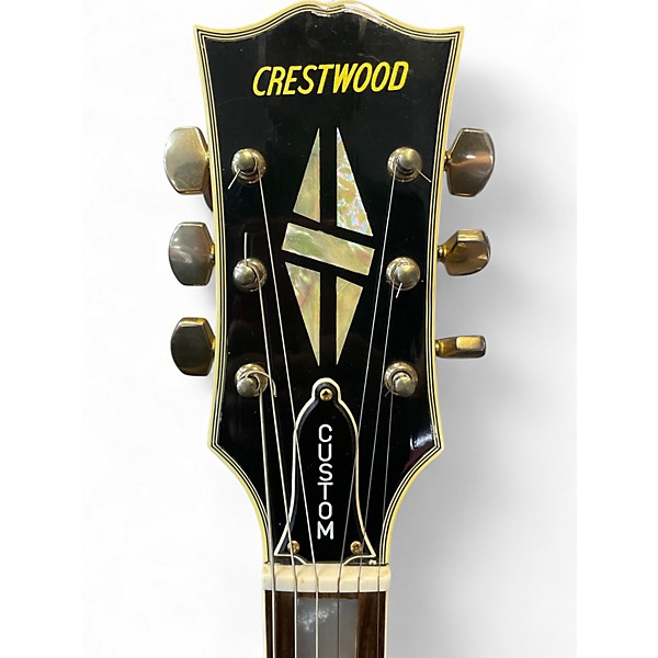 Used Crestwood Single Cut Black Solid Body Electric Guitar