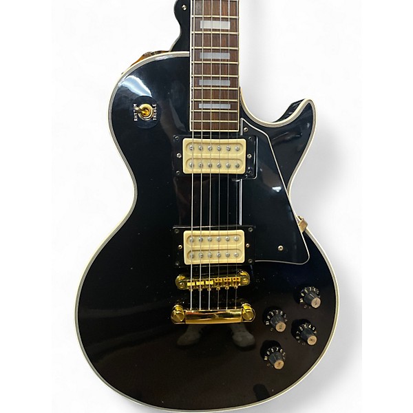 Used Crestwood Single Cut Black Solid Body Electric Guitar