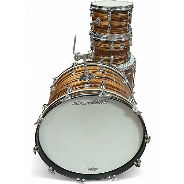 Vintage 1970s Ludwig 4 Piece standard s 300 bronze strata Drum Kit