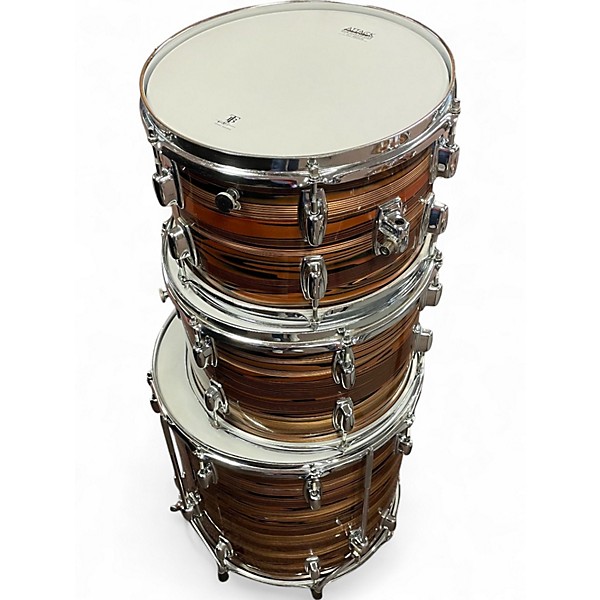 Vintage 1970s Ludwig 4 Piece standard s 300 bronze strata Drum Kit