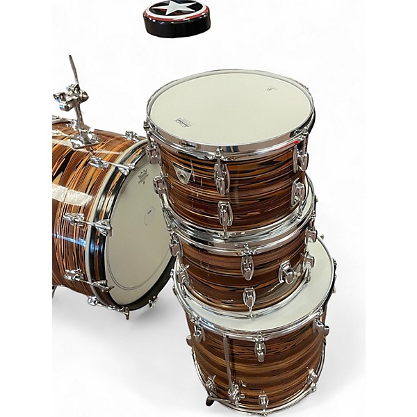 Vintage 1970s Ludwig 4 Piece standard s 300 bronze strata Drum Kit