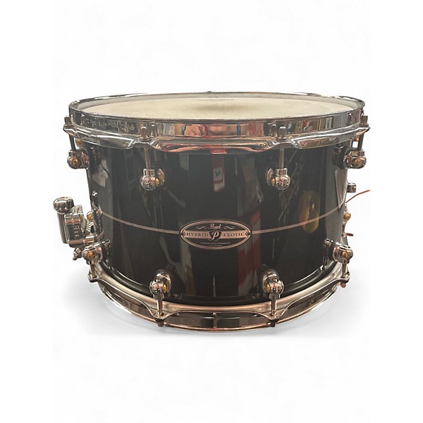 Used Pearl 14X8 hybrid exotic snare drum Black Drum