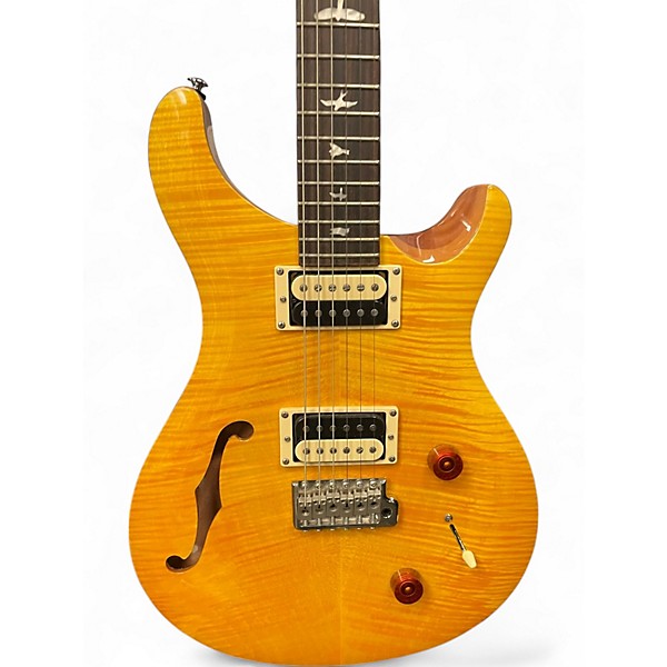 Used PRS SE Custom 22 Semi-Hollowbody Vintage Yellow Hollow Body Electric Guitar