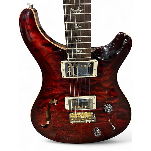 Used PRS SEMI HOLLOW CST 22 WOODLIBRARY FLAME QUILT TRANS  RED Hollow Body Electric Guitar