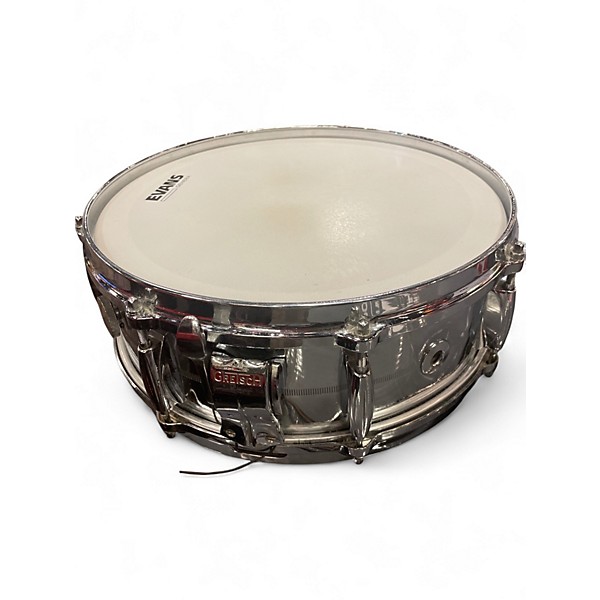 Vintage 1970s Gretsch Drums 14in 4150 Snare Metallic Silver Drum