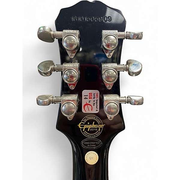 Used Epiphone Nighthawk Custom Reissue Trans Black Solid Body Electric Guitar