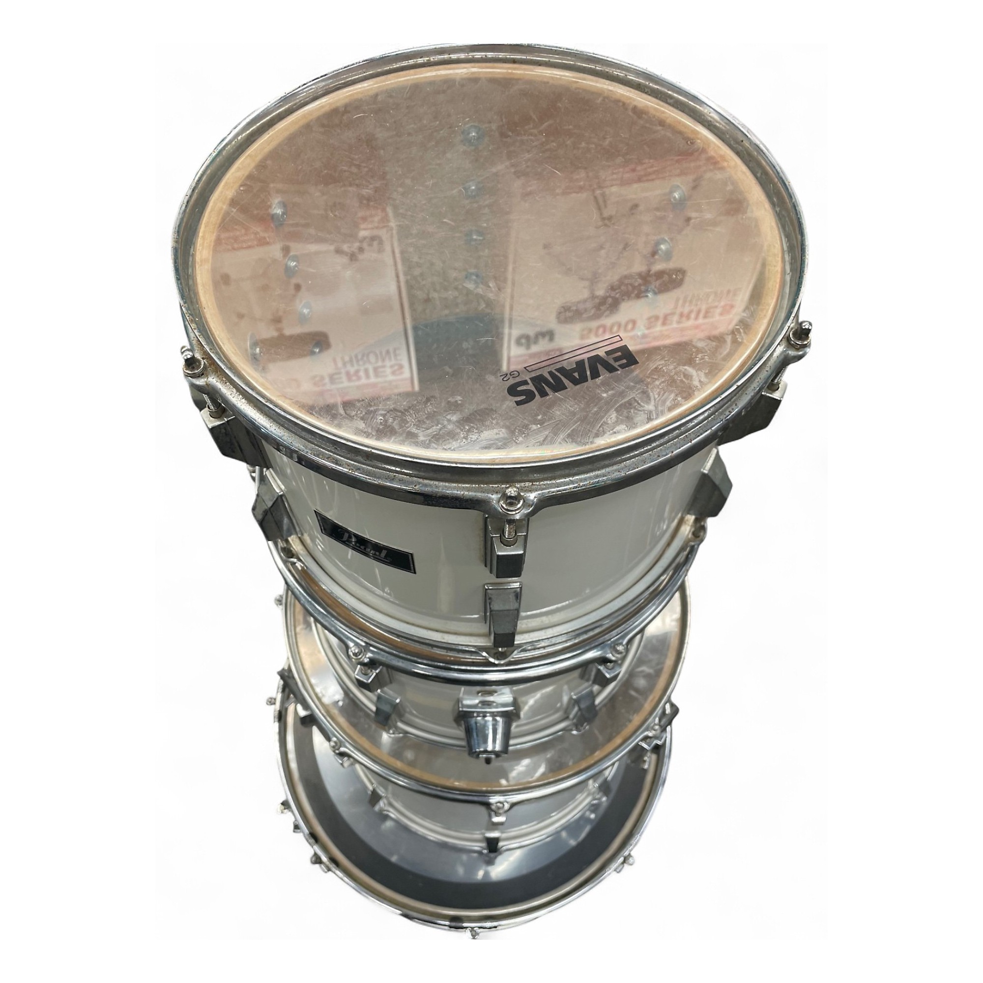 コンガ　ビンテージ　VALJE DRUMS？ Vintage 1970s Pearl 4 Piece International White Drum Kit White