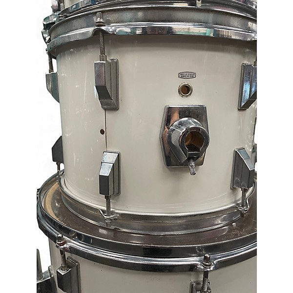 Vintage 1970s Pearl 4 Piece International White Drum Kit