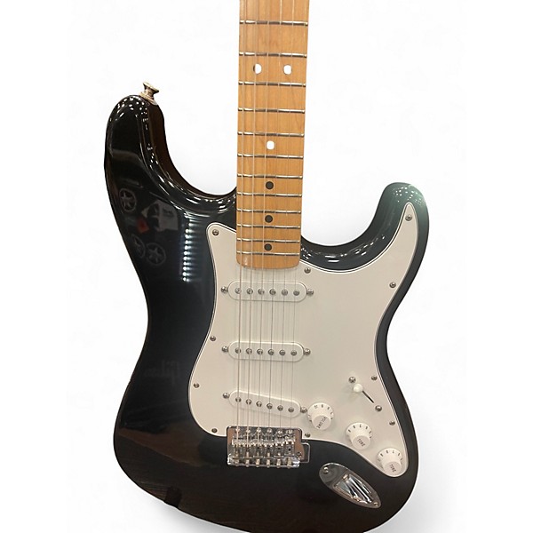 Used Fender Player Stratocaster Black and White Solid Body Electric Guitar