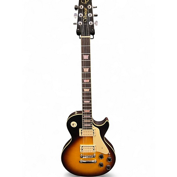 Used Vantage VLP500 Vintage Sunburst Solid Body Electric Guitar