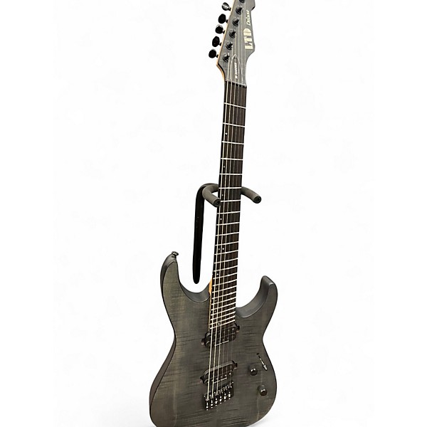 Used ESP LTD M-1000MS TRANS BLACK FLAME Solid Body Electric Guitar
