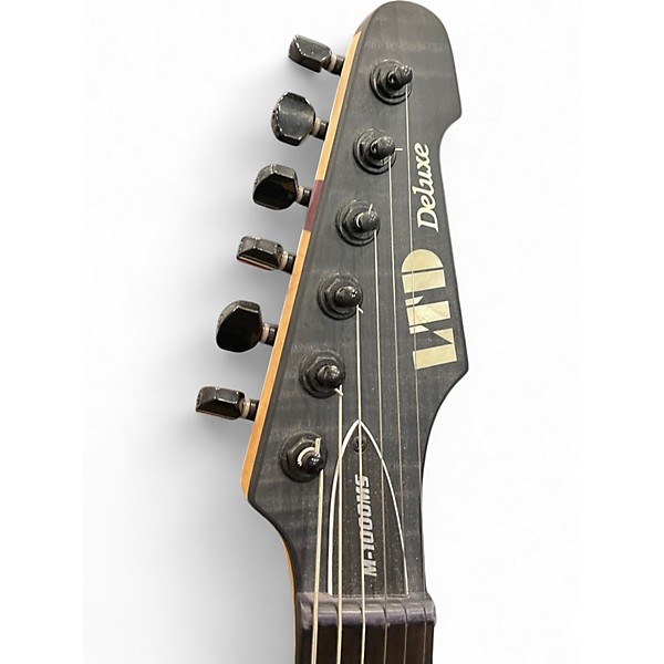 Used ESP LTD M-1000MS TRANS BLACK FLAME Solid Body Electric Guitar