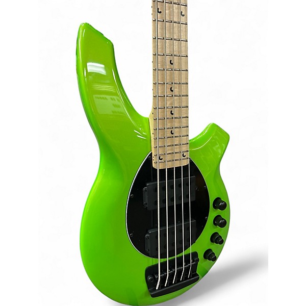 Used Ernie Ball Music Man Bongo 5 HH MANTIS GREEN Electric Bass Guitar