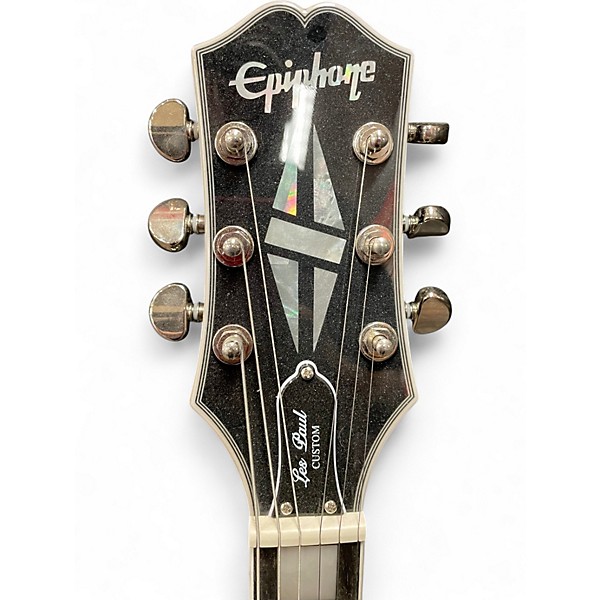 Used Epiphone Les Paul Custom Silverburst Solid Body Electric Guitar